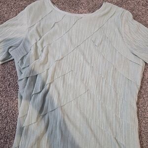 Alfred Dunner Light Blue Textured Blouse
